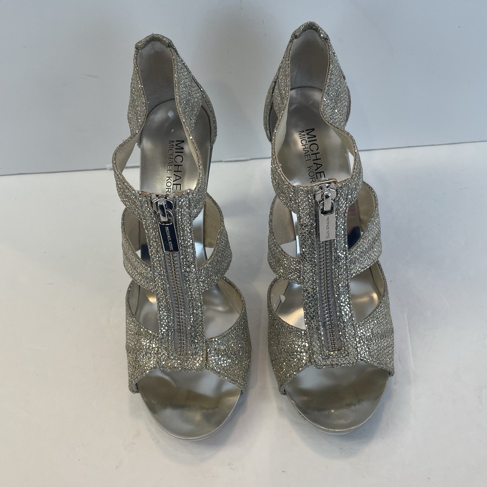 PROM! New! Michael Kors Berkley Rhinestone T-Strap High Heel‎ 8 1/2 Shoe